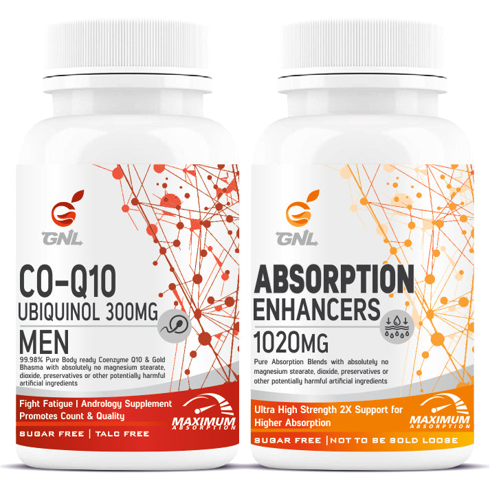 GNL Coenzyme Q10 300mg (coq10 supplement) With Absorption Enhancer Botanical Extracts For Men -30 Ubiquinol Capsules