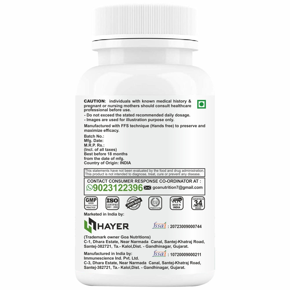 HAYER R-Alpha Lipoic Acid 600mg, Sugar-Free 60 Tablet (Pack 1)