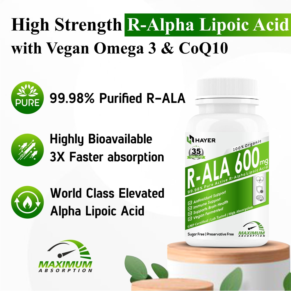 HAYER R-Alpha Lipoic Acid 600mg, Sugar-Free 60 Tablet (Pack 1)