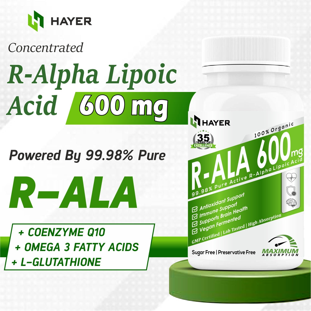 HAYER R-Alpha Lipoic Acid 600mg, Sugar-Free 60 Tablet (Pack 1)