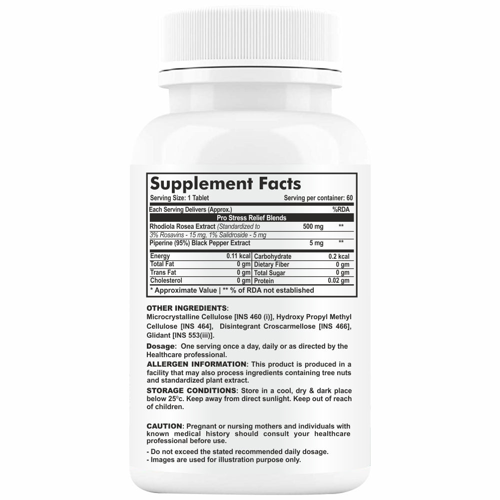 GOA NUTRITIONS Rhodiola Rosea Supplement Root Extract 60 Tablets