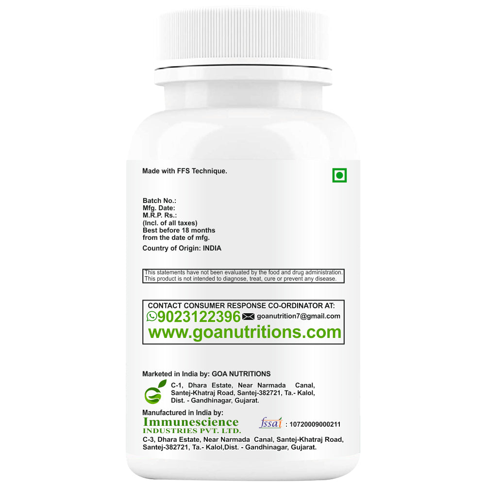 GOA NUTRITIONS Rhodiola Rosea Supplement Root Extract 60 Tablets