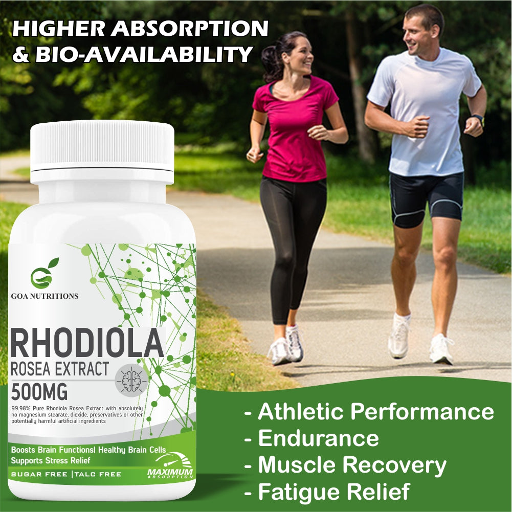 GOA NUTRITIONS Rhodiola Rosea Supplement Root Extract 60 Tablets