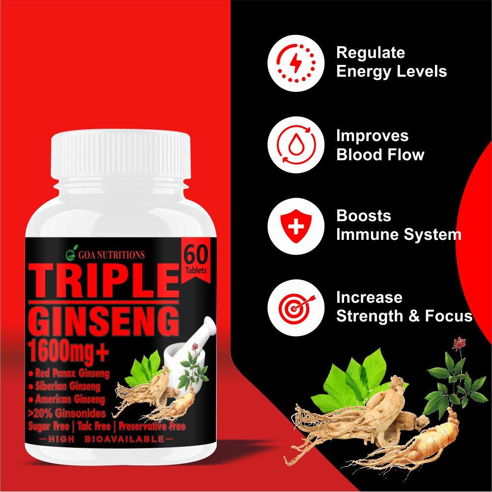 Goa Nutritions Korean Red Ginseng Powder 60 Veg Tablets - Image #4