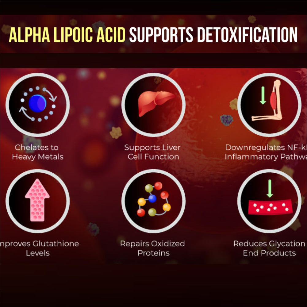 GOA NUTRITIONS R-Alpha Lipoic Acid 600mg, Glutathione, Vitamin B12, Hyaluronic Acid 60 Tablet