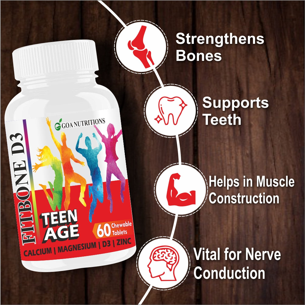 Well-C Calcium for Kids With Vitamin D (as d3) B12, C, Magnesium & Zinc (10 - 16 years) 120 Chewable Tablets