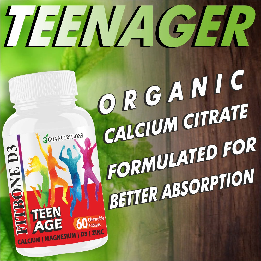Well-C Calcium for Kids With Vitamin D (as d3) B12, C, Magnesium & Zinc (10 - 16 years) 120 Chewable Tablets