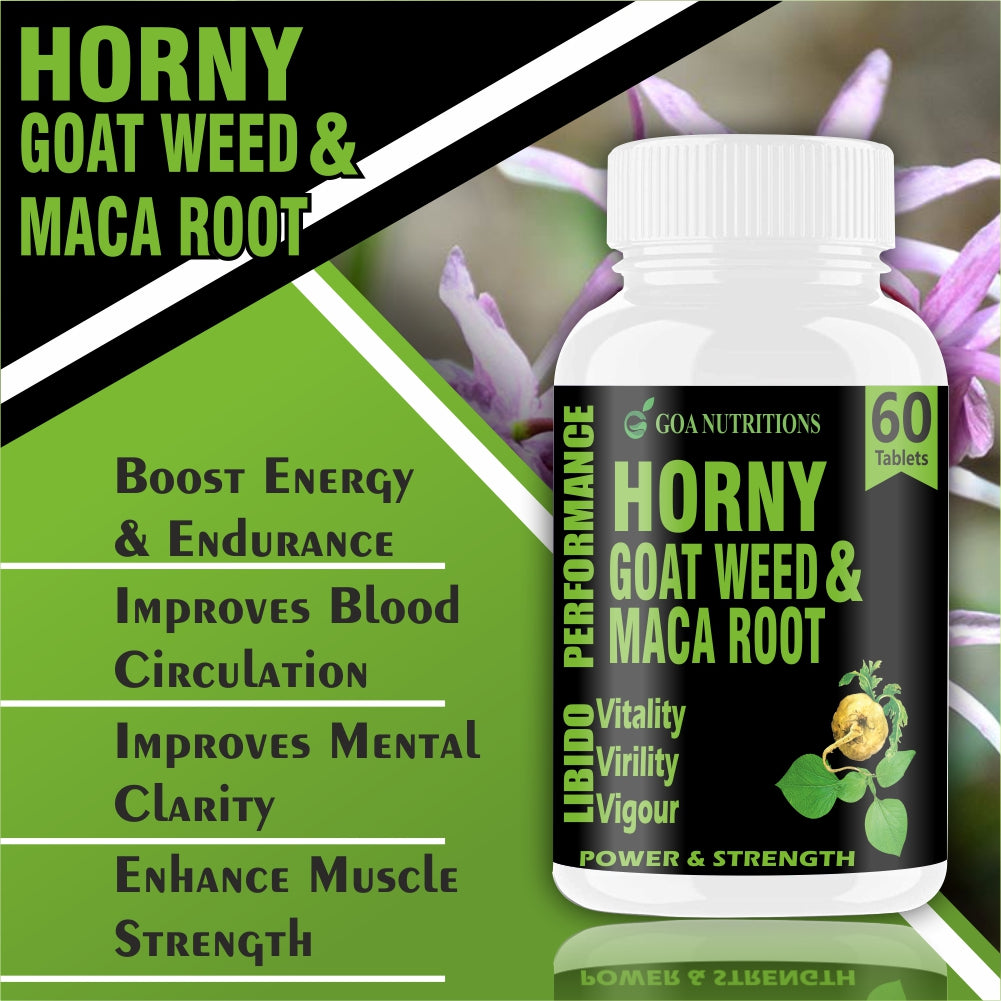 Goa Nutritions Horny Goat Weed with Maca Root Powder Extract 60 Tablets