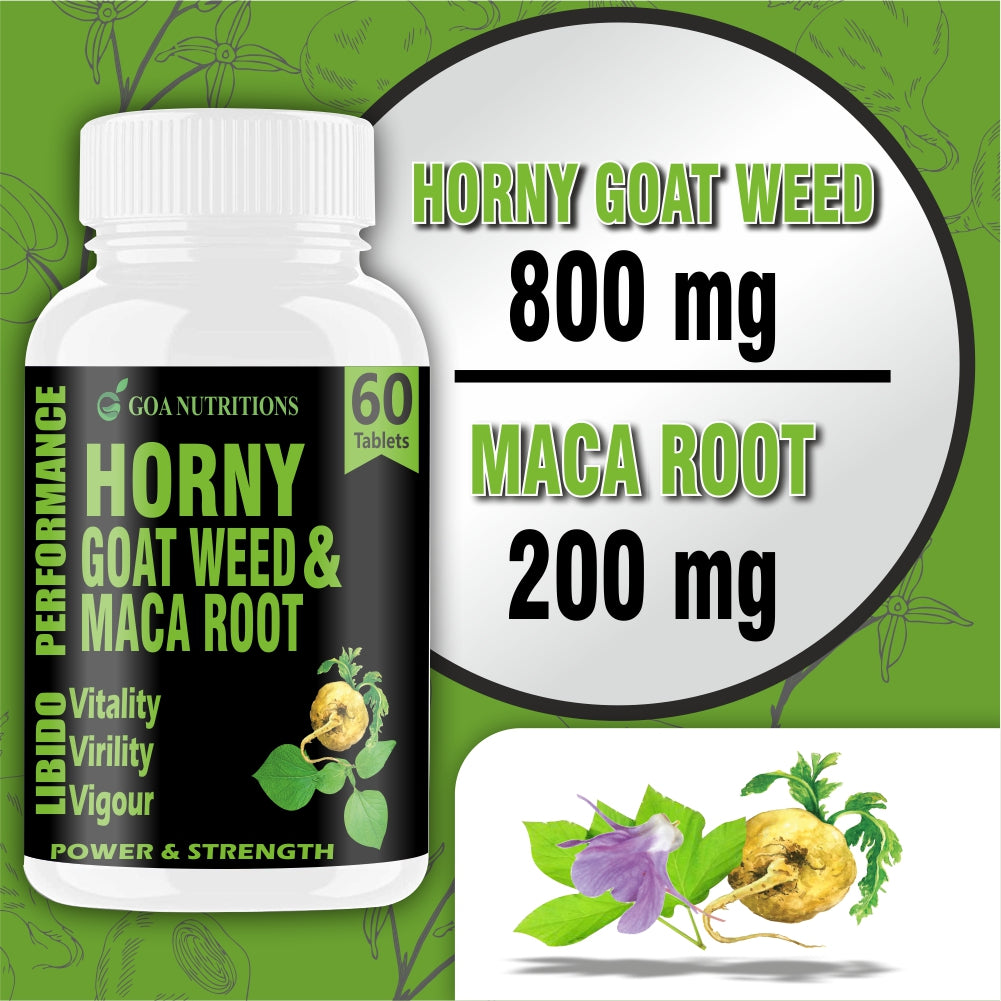 Goa Nutritions Horny Goat Weed with Maca Root Powder Extract 120 Tablets
