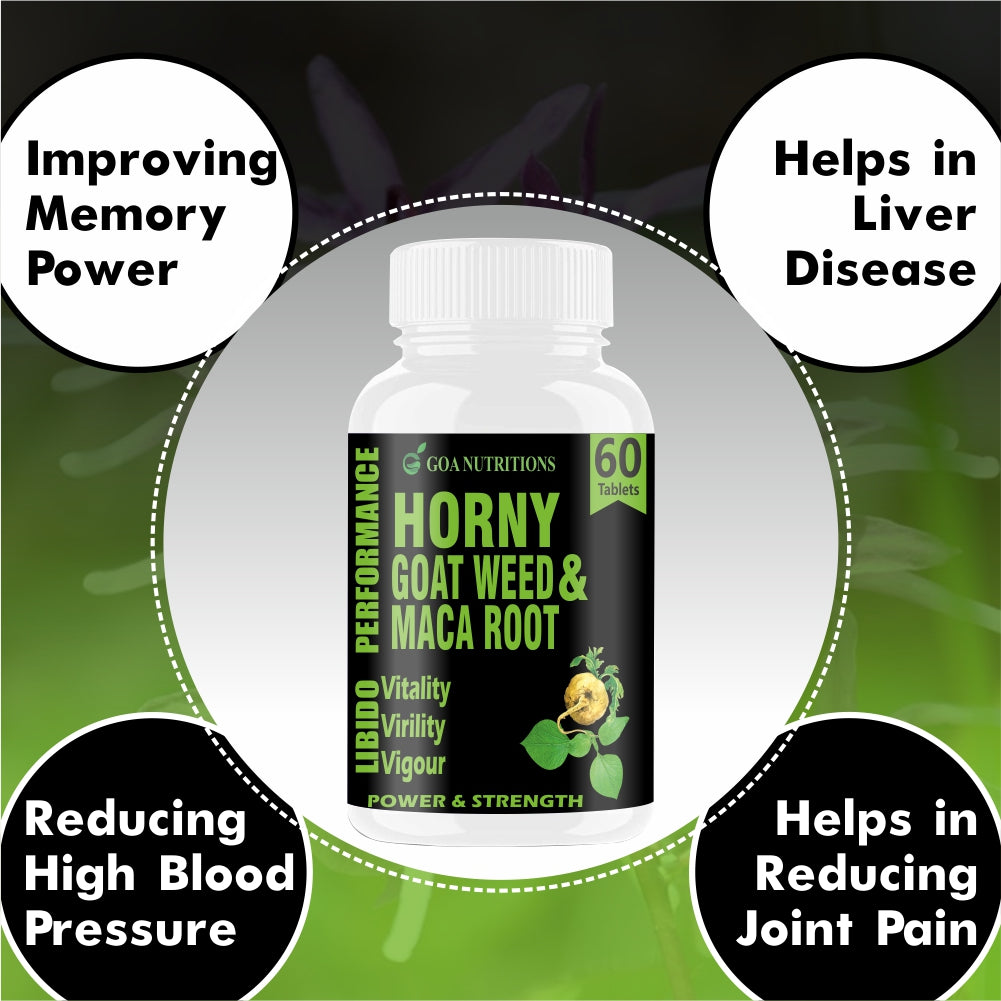 Goa Nutritions Horny Goat Weed with Maca Root Powder Extract 60 Tablets