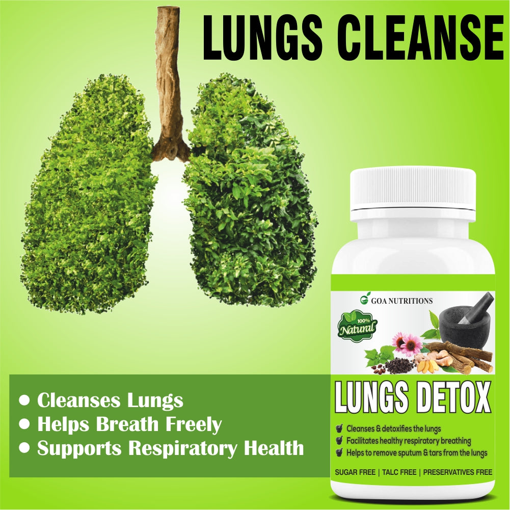 GOA NUTRITIONS Lung Detox For Smokers With Quercetin F for Men ,Women -120 Tablets