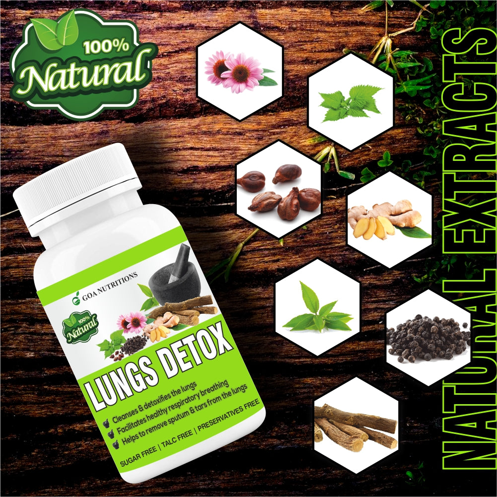 GOA NUTRITIONS Lung Detox For Smokers With Quercetin F for Men ,Women -120 Tablets