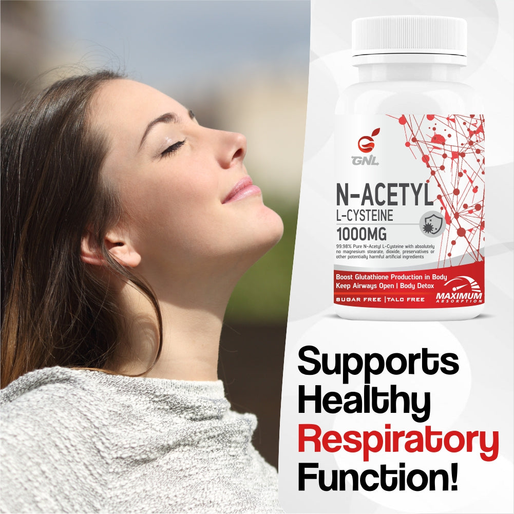 GNL NAC Supplement -N-Acetyl L-Cysteine 1000mg -60 Veg. Tablets