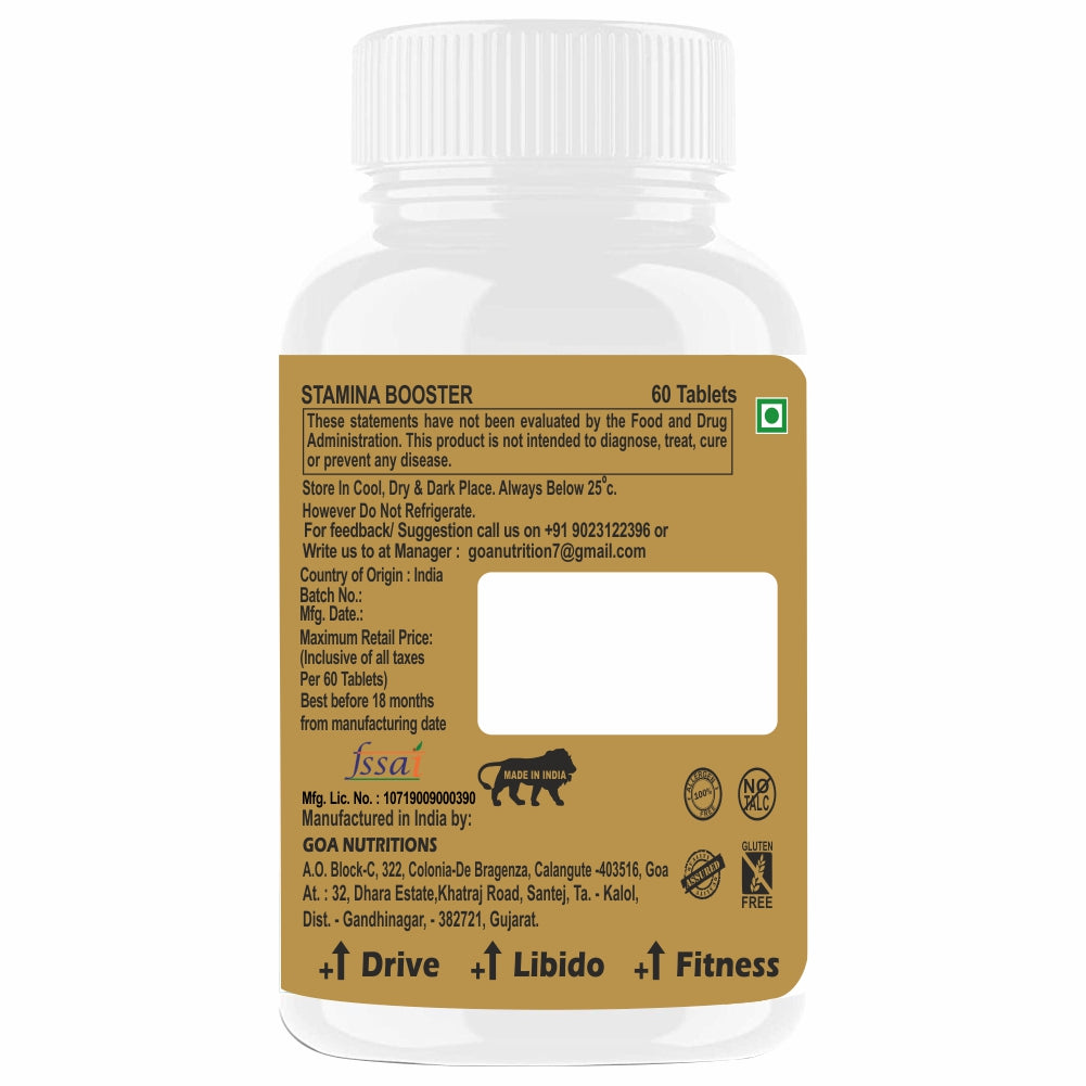Goa Nutritions Stamina Booster For Men 60 Tablets