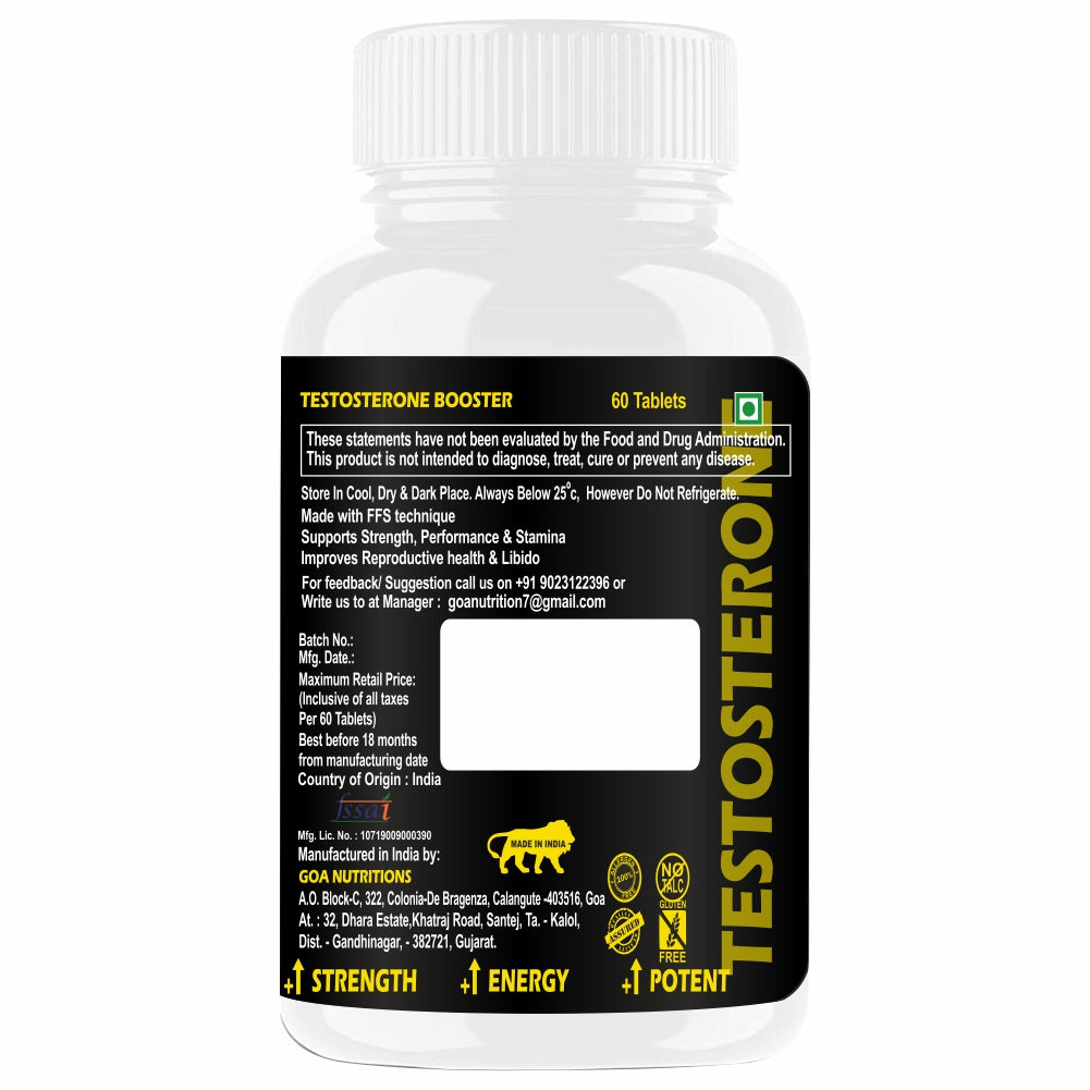Goa Nutritions Testosterone Booster for men Supplement 60 Tablets