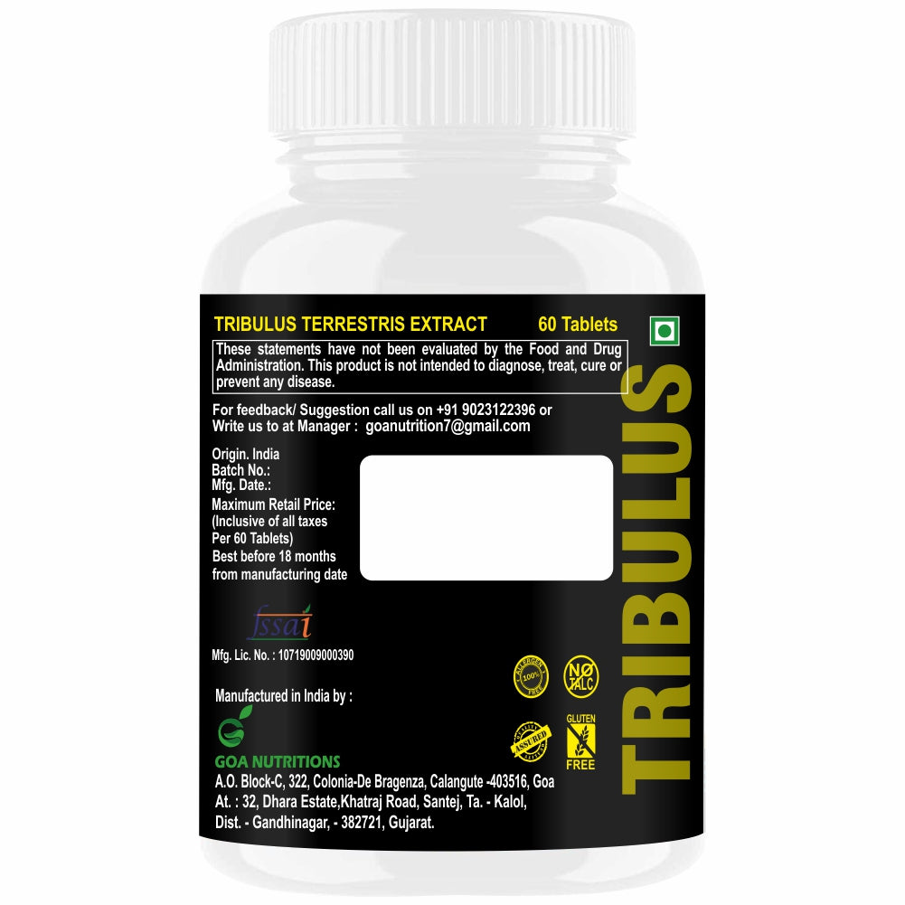 GOA NUTRITIONS Tribulus Terrestris For Men 60 Tablets