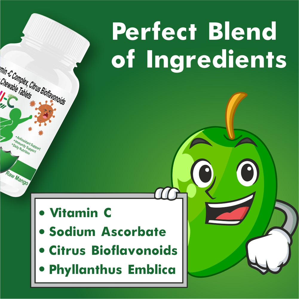 Goa Nutritions Vitamin C Tablets For Kids, Raw Mango Flavor 60 Tablet