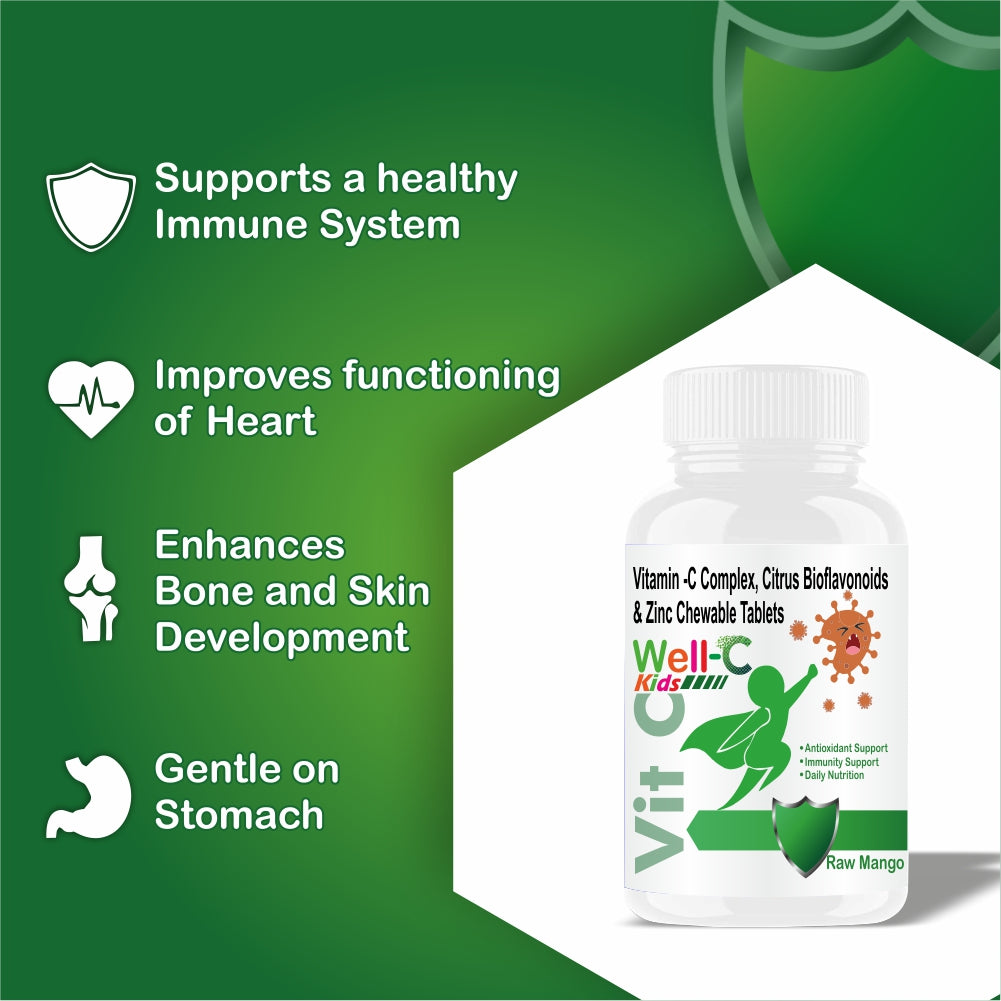 Goa Nutritions Vitamin C Tablets For Kids, Raw Mango Flavor 60 Tablet