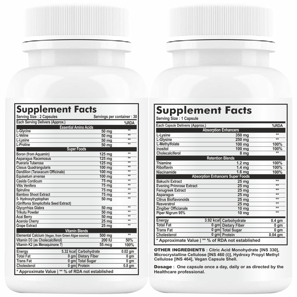 GNL Height Increase Medicine For Women With EAA, Minerals, Super Foods To Help Support Increasing Long Growth, Looks, And Strong Bones -60 Tablets