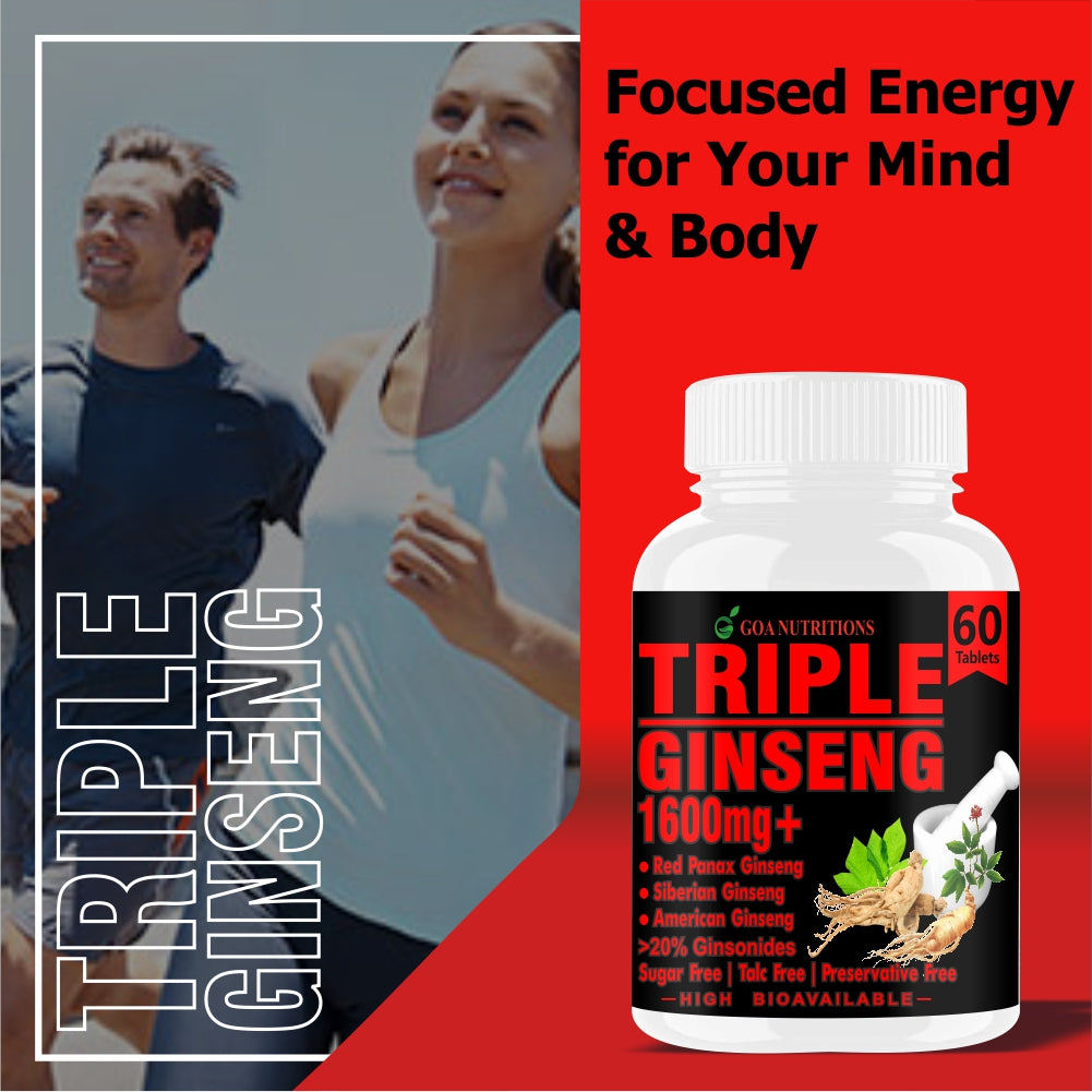 Goa Nutritions Korean Red Ginseng Powder 120 Veg Tablets