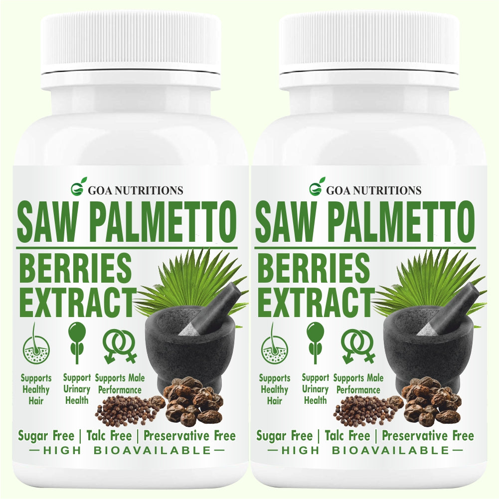GOA NUTRITIONS Saw Palmetto Extract With Piperine For Men Women 120 Tablets