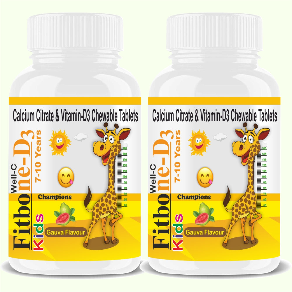 Well-C Calcium for Kids With Vitamin D (as d3) B12, C 120 Chewable Tablets