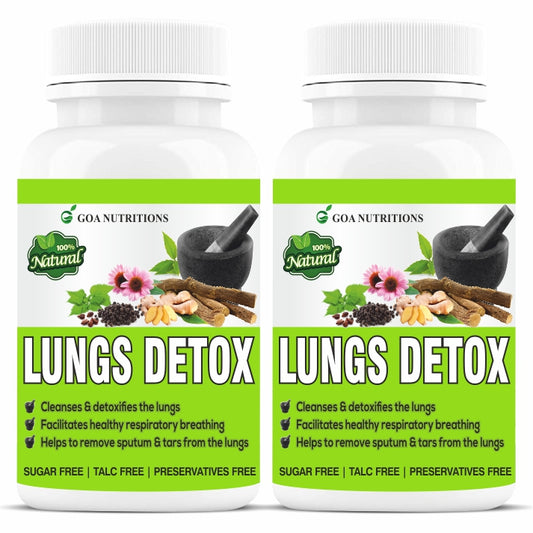 GOA NUTRITIONS Lung Detox For Smokers With Quercetin F for Men ,Women -120 Tablets