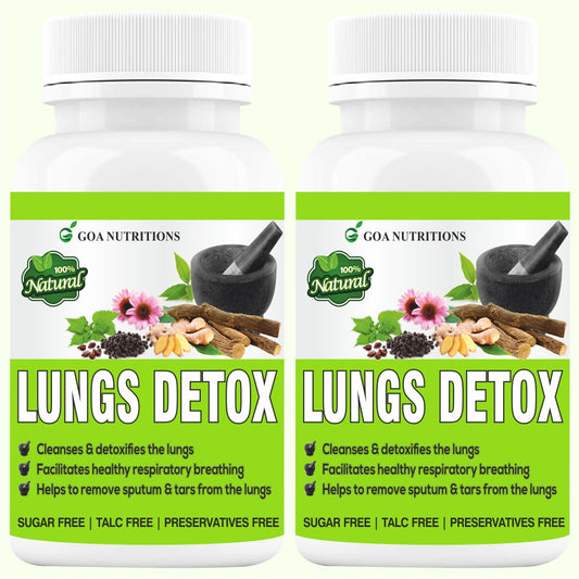 GOA NUTRITIONS Lung Detox For Smokers With Quercetin F for Men ,Women -120 Tablets