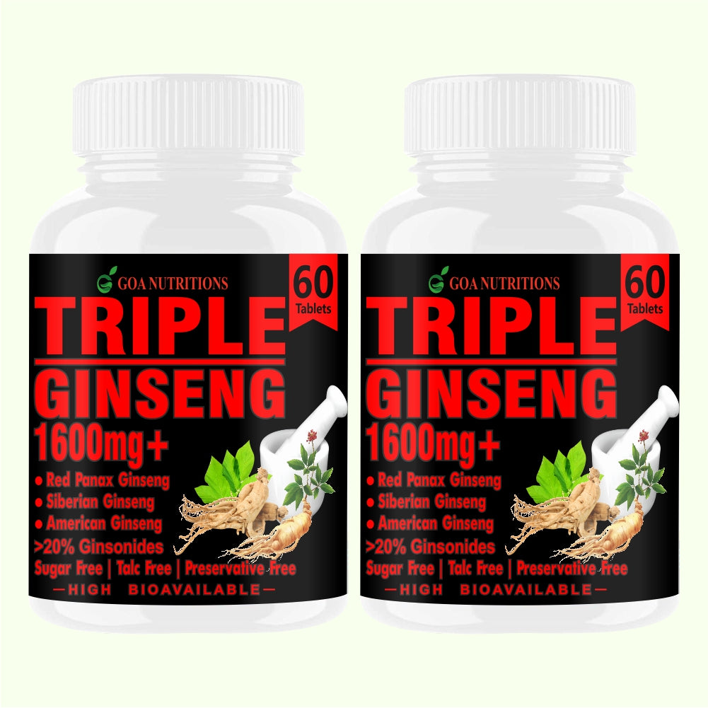 Goa Nutritions Korean Red Ginseng Powder 120 Veg Tablets