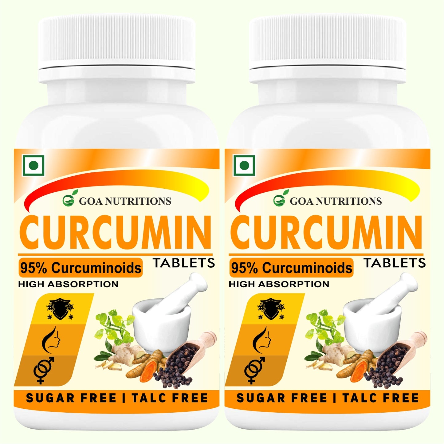 GOA NUTRITIONS Curcumin With Piperine Turmeric Tablets -120 Tablet