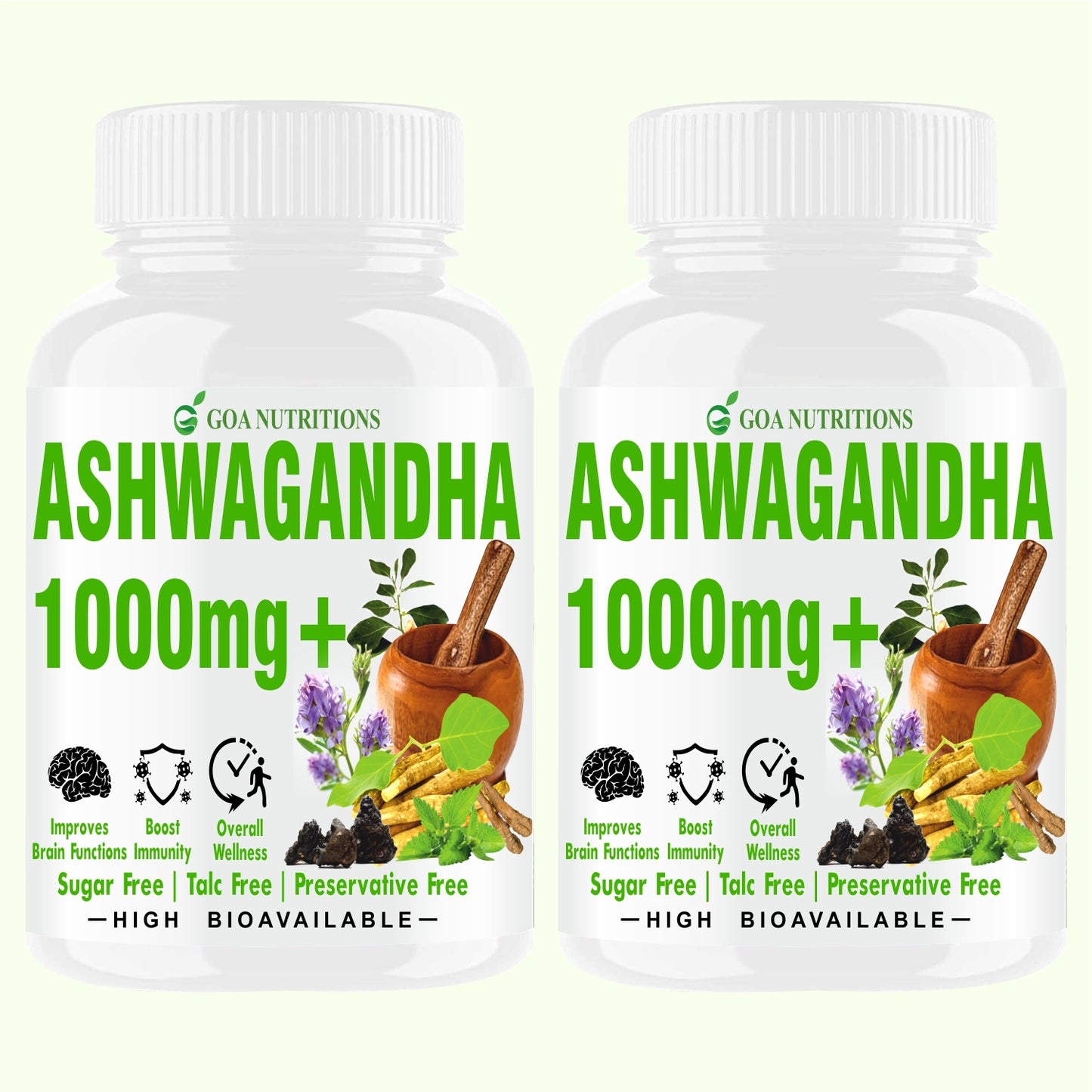 GOA NUTRITIONS Ashwagandha Powder For Men Women Exercise Pre-workout & Gym -120 Tablets