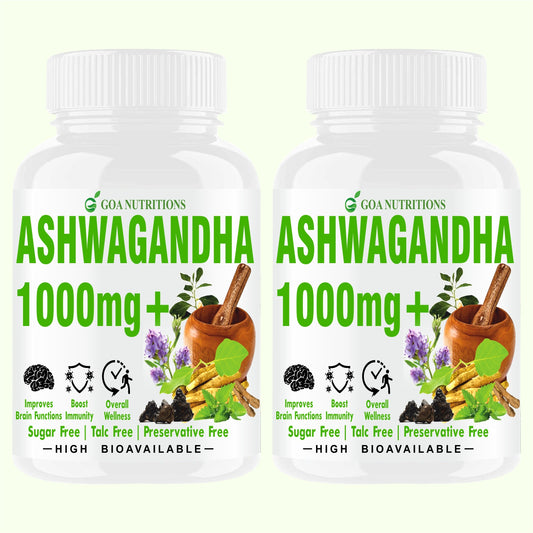 GOA NUTRITIONS Ashwagandha Powder For Men Women Exercise Pre-workout & Gym -120 Tablets