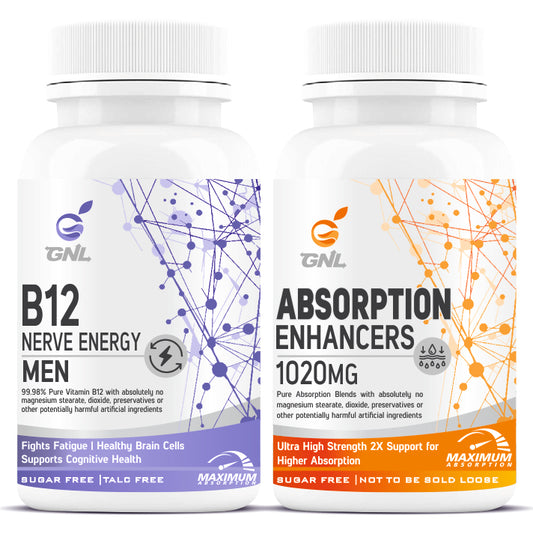 GNL Vitamin B12 Supplements For Men 60 Methylcobalamin Capsules
