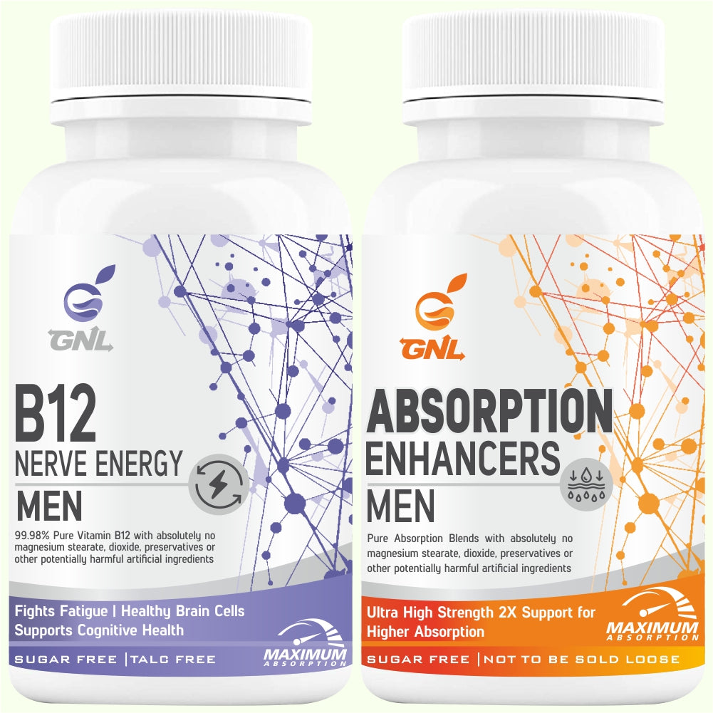 GNL Vitamin B12 Supplements For Men 60 Methylcobalamin Capsules