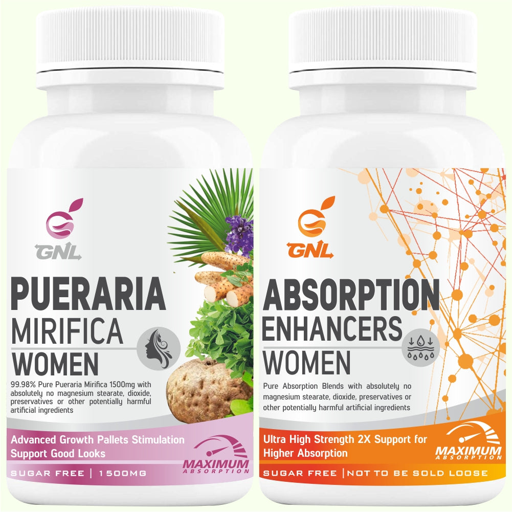 GNL Mass Gainer For Women With Pueraria Mirifica, Vitamin C, Hydrolyzed Protein Powder To Help Support Increase in Weight gain-60 Capsules