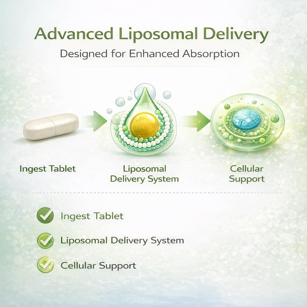Propeptides Liposomal Spermidine 60 Tablets - Wheat Germ Extract with Resveratrol & Quercetin | Antioxidant, Cellular Health & Skin Support for Healthy Aging, 98% Pure
