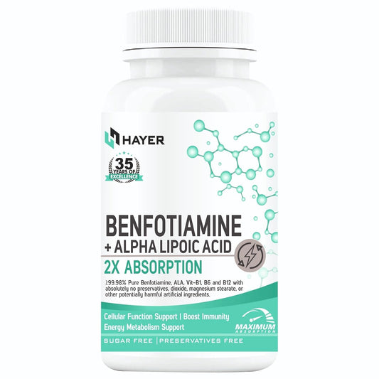 HAYER Benfotiamine 600mg + Alpha Lipoic Acid 600mg  60 Tablets