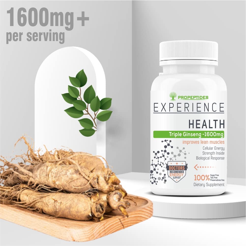 Ginseng Capsules For Men With Korean Red Siberian Ginseng Root, Ashwagandha Powder Extract & Ginkgo Biloba To Boost Stamina, Energy, Focus, And Good Health-60 Tablets (Pack 1)