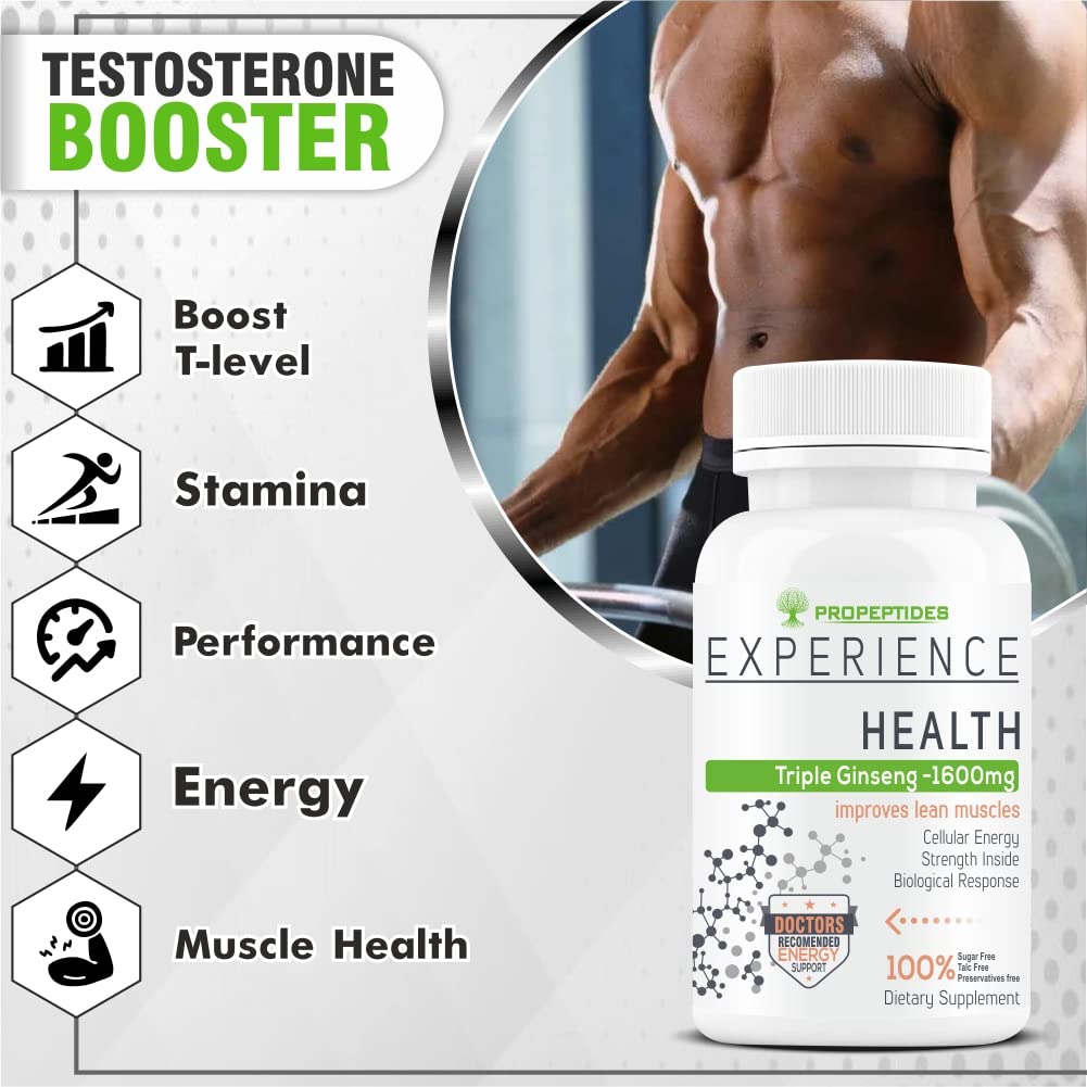 Ginseng Capsules For Men With Korean Red Siberian Ginseng Root, Ashwagandha Powder Extract & Ginkgo Biloba To Boost Stamina, Energy, Focus, And Good Health-60 Tablets (Pack 1)