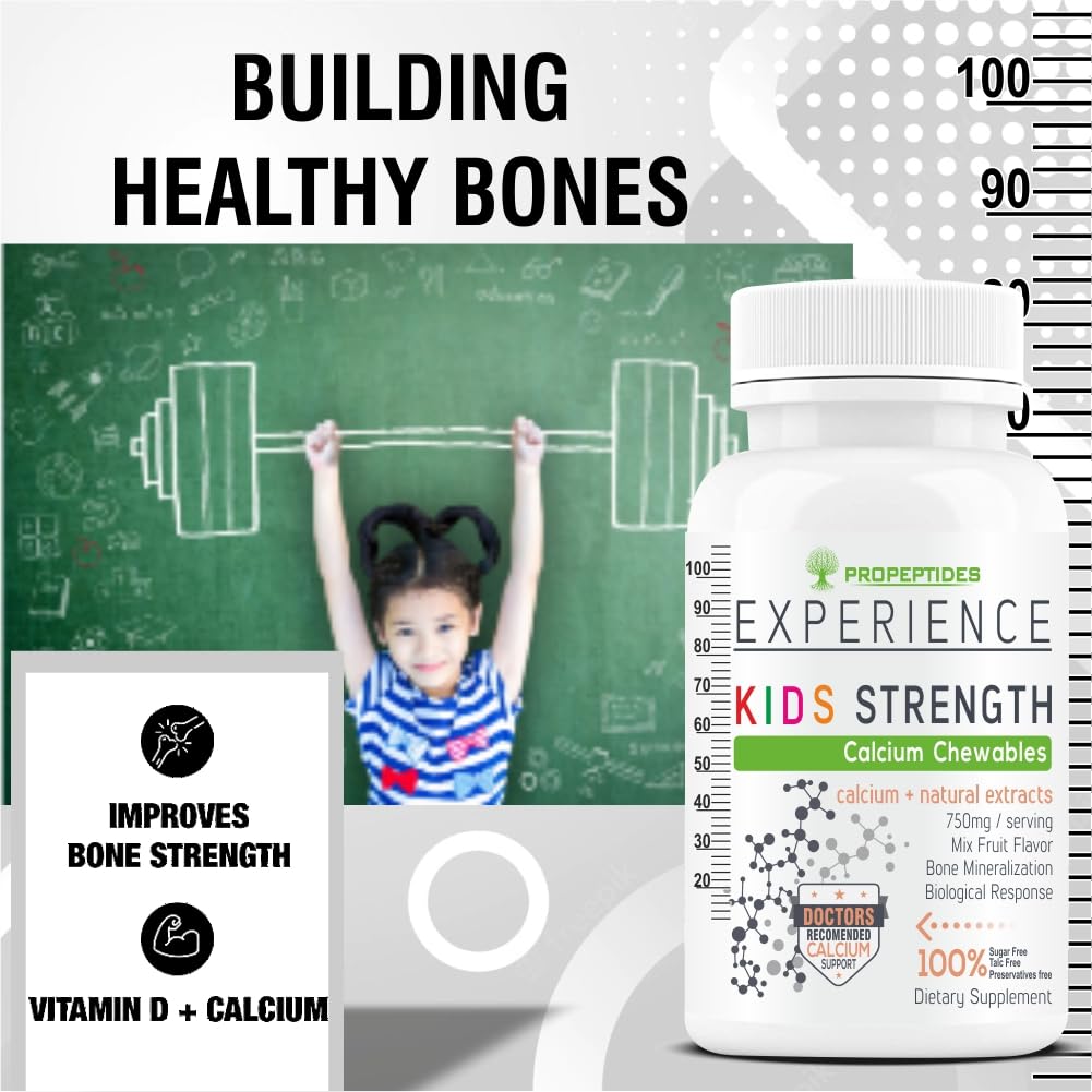 Calcium for Kids | Propeptides Calcium Chewable Tablets with Vitamin D3 | 60 Tablets