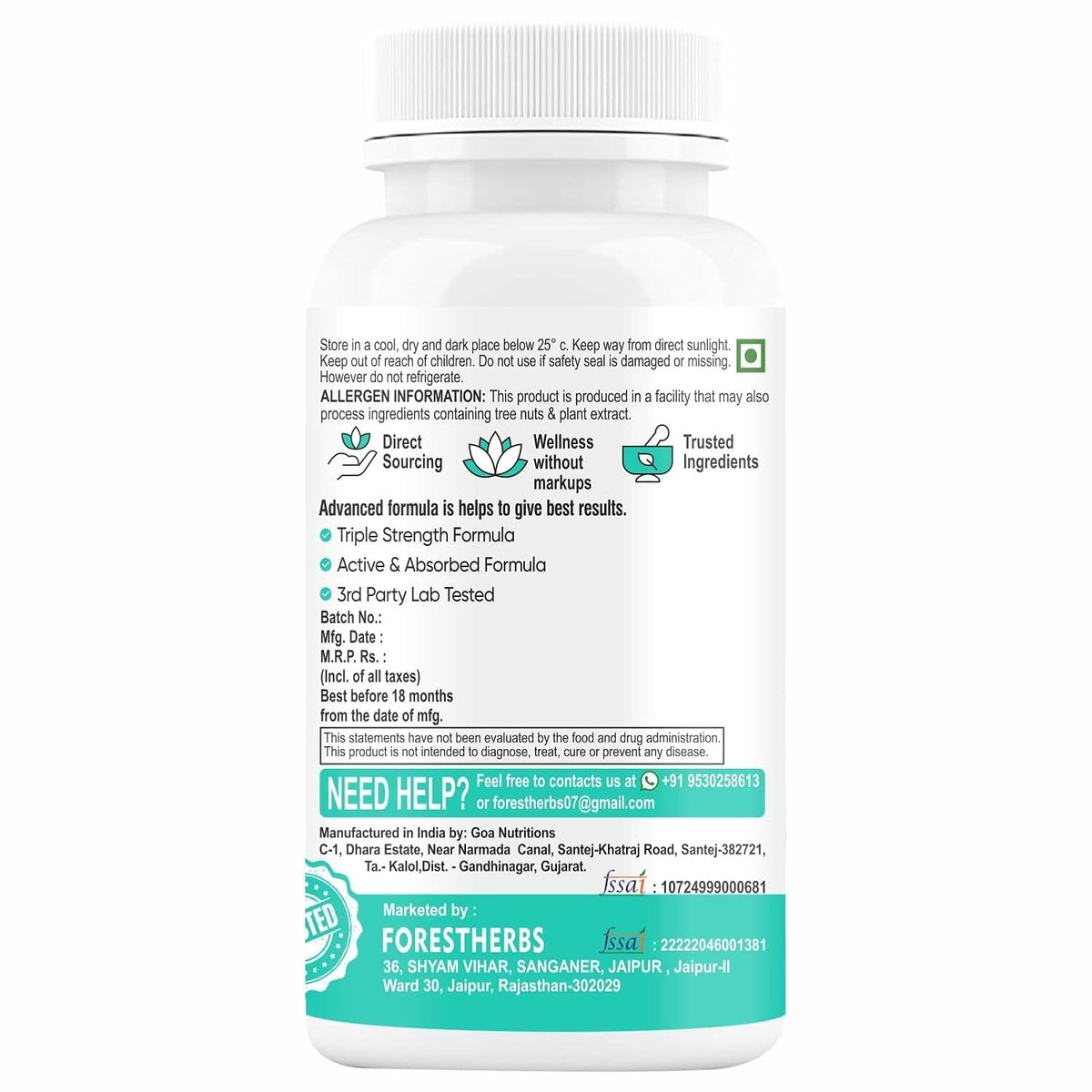 Korean Red Ginseng Tablets 1700mg | Ginkgo & Ashwagandha | 60 Tablets