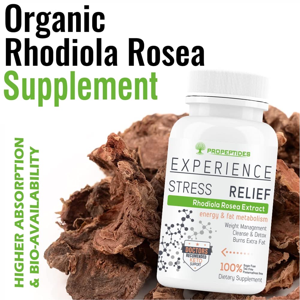 Rhodiola Rosea 500mg Adaptogen Supplement with Bioperine, Standardized 5% Salidroside | Vegetarian Tablets for Energy, Focus & Stress Support, Non-GMO, 60 Tablets