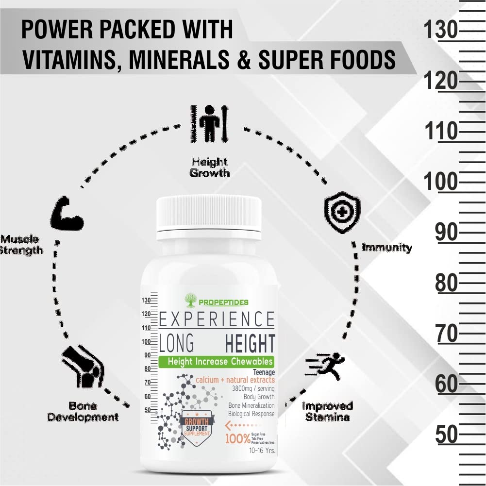 Height Increase supplement For Boys Enriched With Growth Protein,Amino Acids & Extracts To Support Increasing Long & Taller-10 to 17 Years-60 Tablets (Pack 1), 200 grams