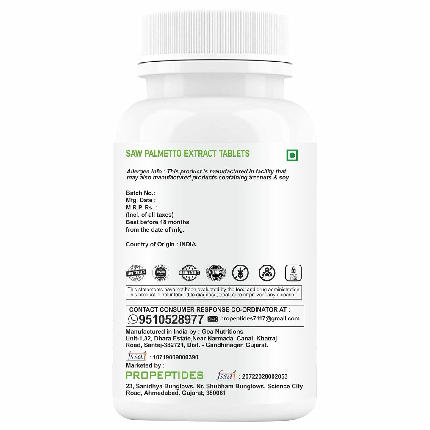 Saw Palmetto 800mg for Men with Piperine (98% Extract) — Prostate Health & Natural DHT Blocker Supplement, Supports Urinary Function & Hair, Berry Extract, 60 Tablets