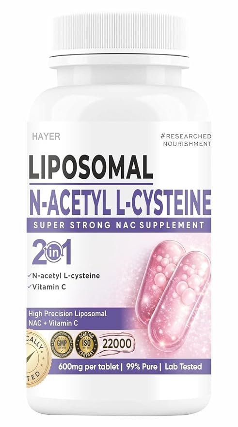 HAYER Liposomal NAC 600mg + Vitamin C | Liver & Lung Support Tablets