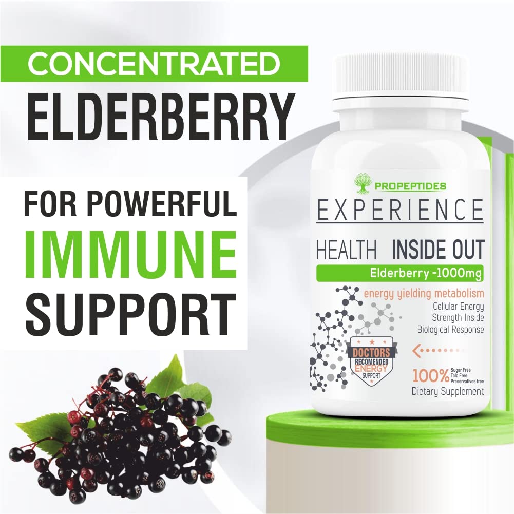 Elderberry 1000mg with Vitamin C & Zinc | Immune Support | 60 Tablets