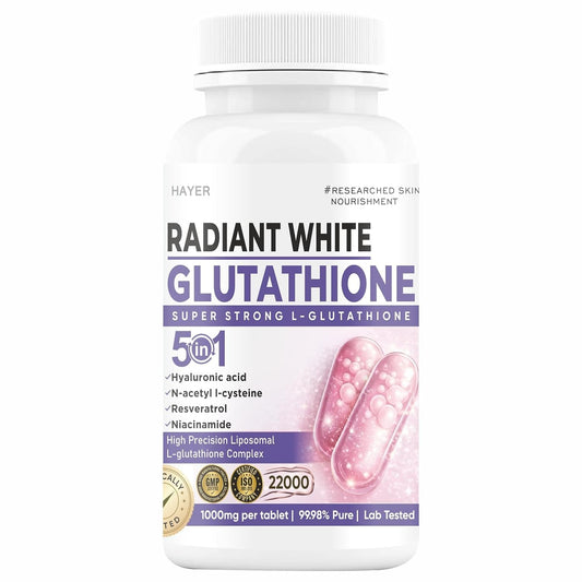 Liposomal Glutathione by Hayer for Skin Whitening 1000mg, 99% Skin Supplements 60 Tablets