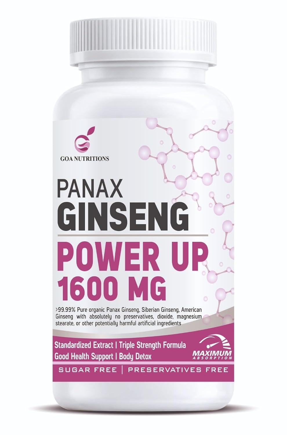 Goa Nutritions Korean Red Ginseng Powder 60 Veg Tablets