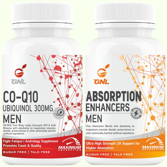GNL Coenzyme Q10 300mg (coq10 supplement) With Absorption Enhancer Botanical Extracts For Men -30 Ubiquinol Capsules