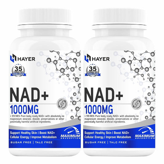 HAYER NAD+ 1000mg with Trans Resveratrol & Quercetin 120 NAD Tablets